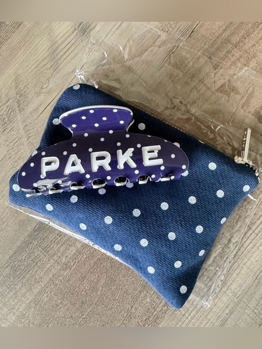Parke Denim Polka Dot Claw Clip